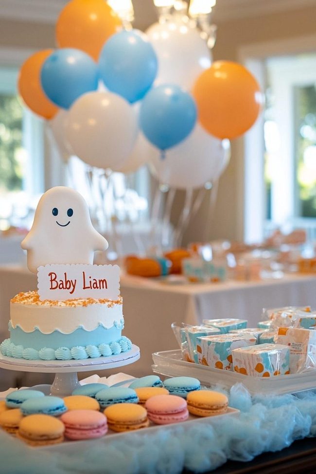Orange Ghost Cupcake Toppers