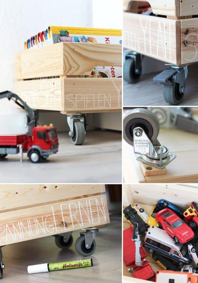 Rolling Maple Space Box For Kids