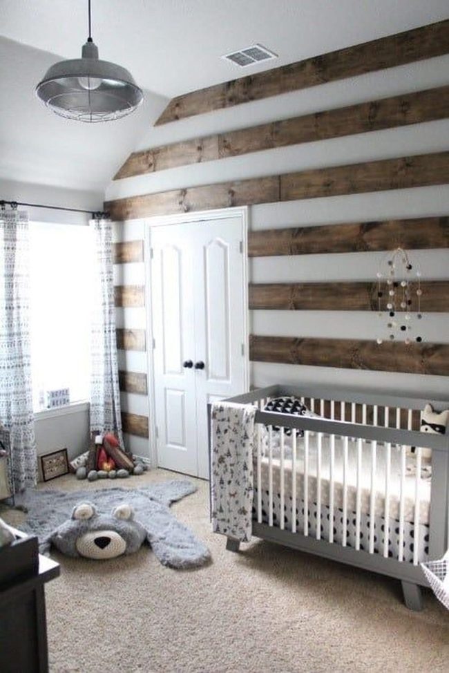 Sunlit Nursery With Wooden Warmth