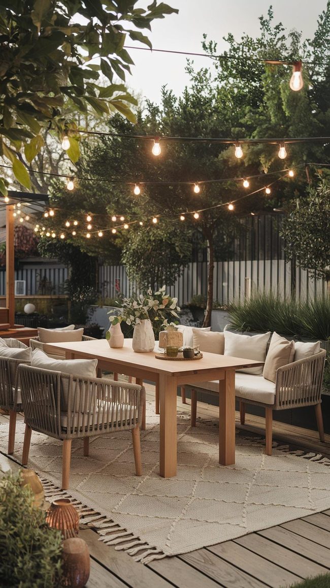 Earthy Timber Table Gathering Space