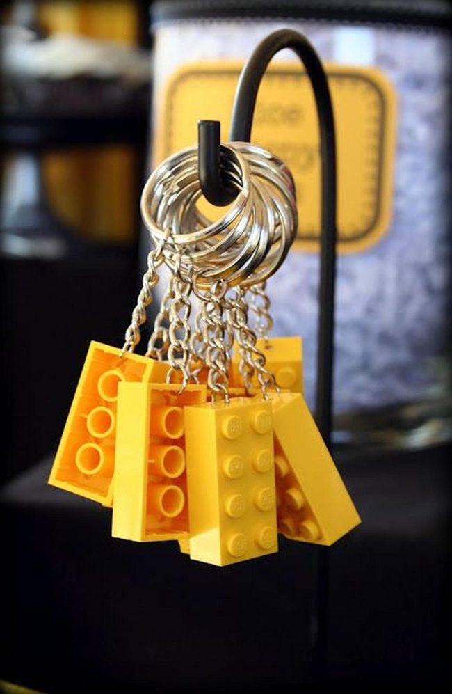 Yellow Block Charms Silver Shimmer