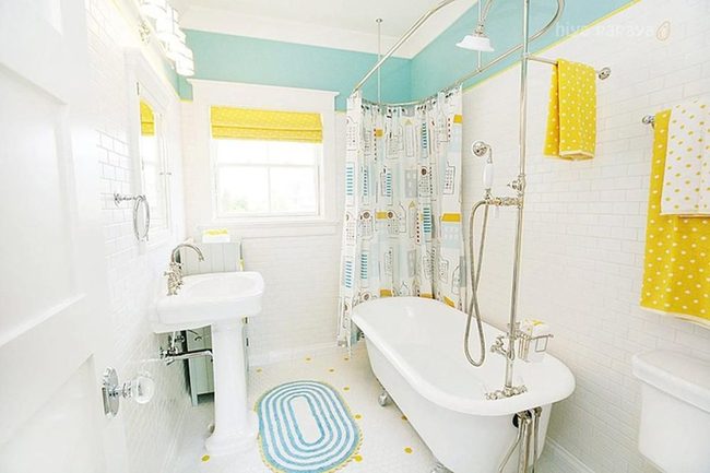 Silver Tub, Sunlit White Bathroom