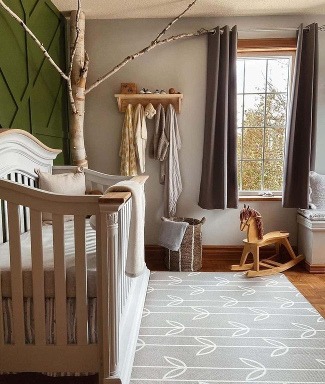 Dark Green Nursery with Corner Tree