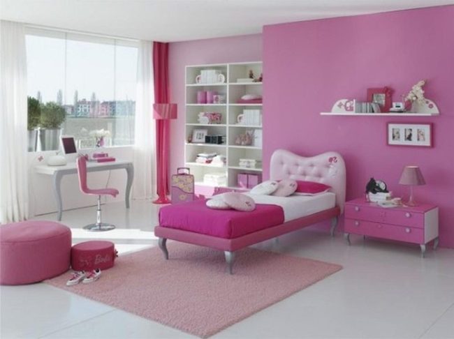Pink Heart Girls Bedroom