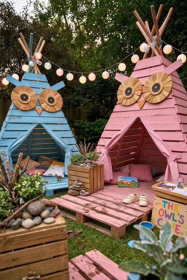 Colorful Handprint Lumber Playhouse