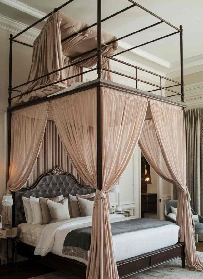 Draped Chrome Frames Overhead