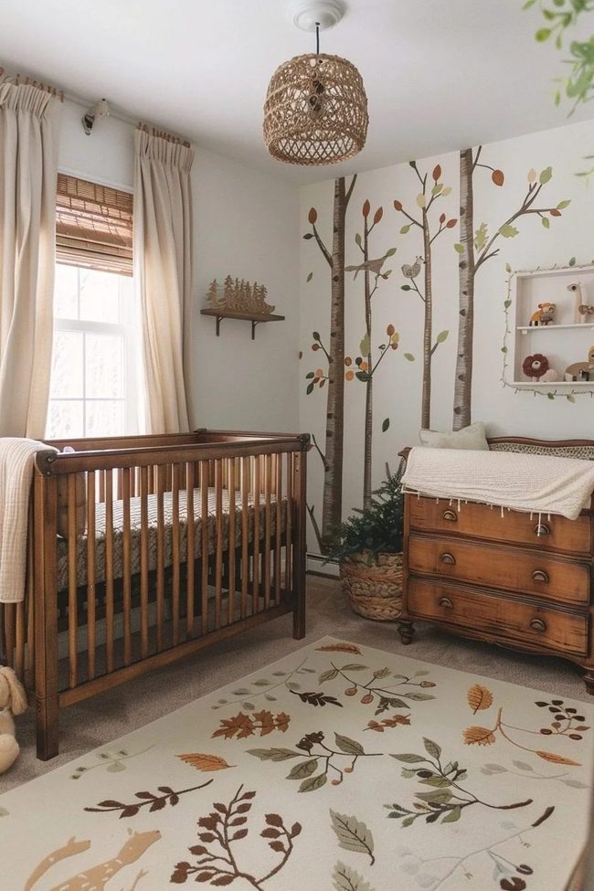 Beige Wall Tree Mural