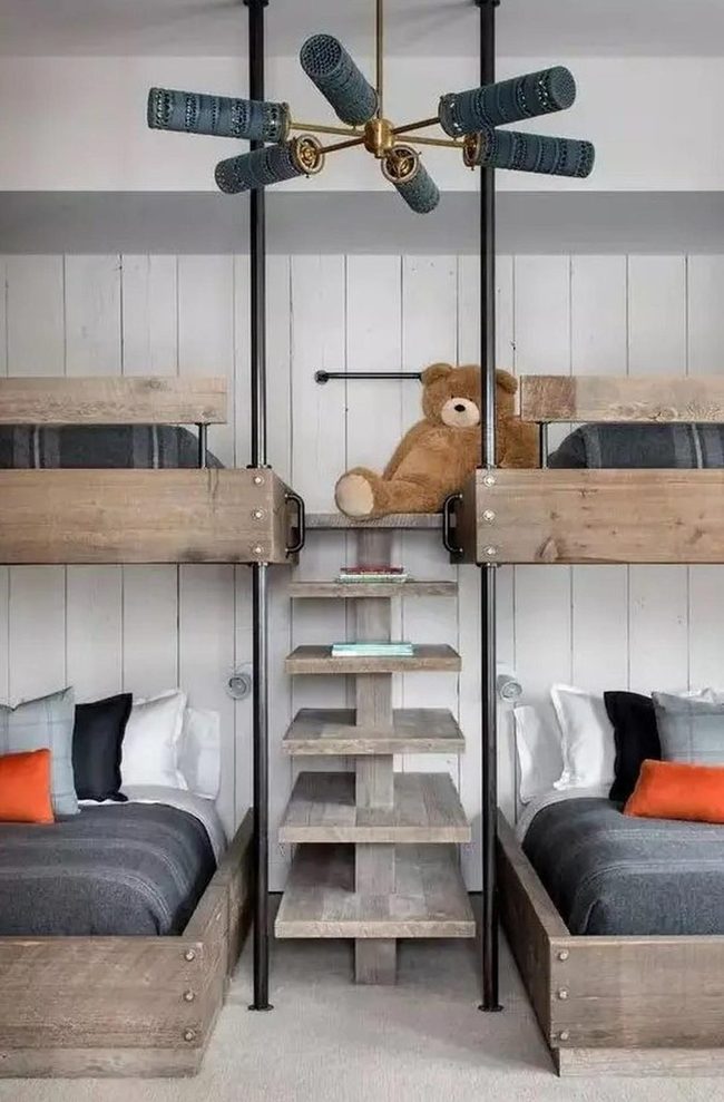 Blue Chandelier Kids Bedroom