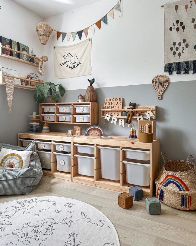 Low-Profile Wood Bedroom For Kids