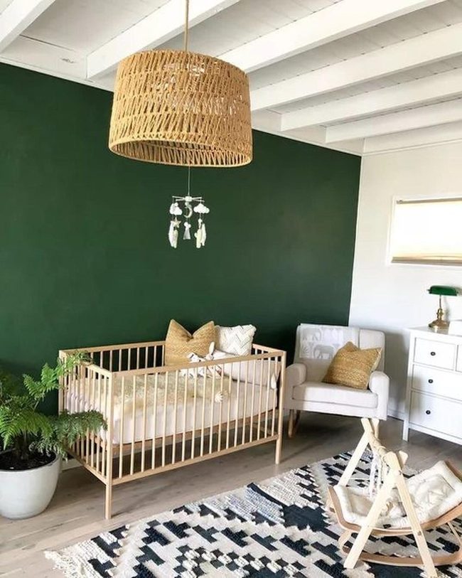 Green Nursery With Woven Light