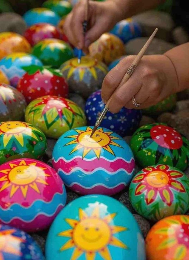 Hand-Painted Summer Rocks