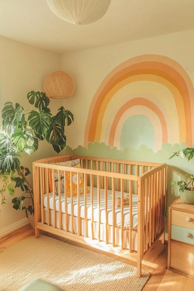 Colorful Teak And Living Plants