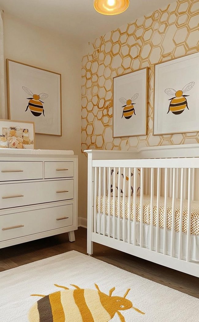 Yellow Hexagon Nursery Floor