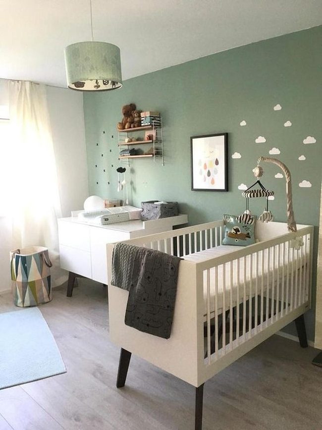 Green Walls White Clouds Nursery