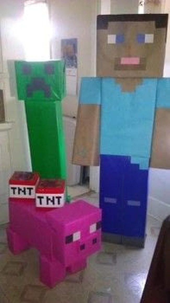Pixelated Brown Cardboard Blocks