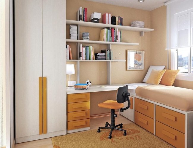 Orange Accents Meet Minimalist Workspace