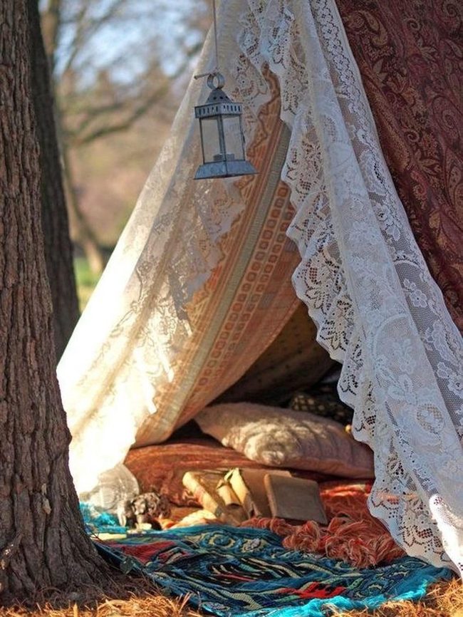 Blue And Red Tent Hideaway