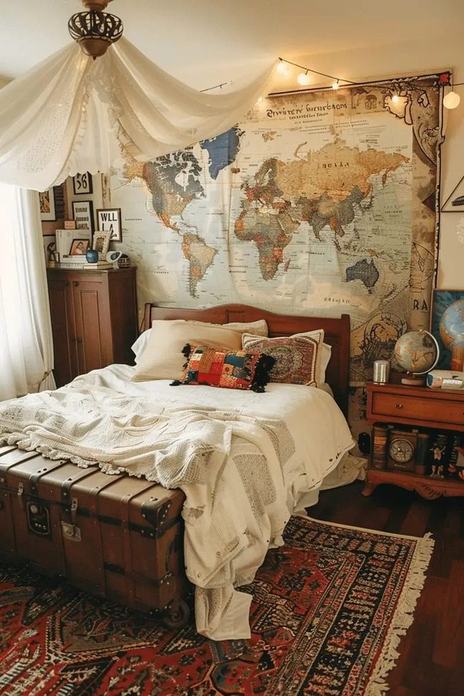 World Map Statement Tapestry