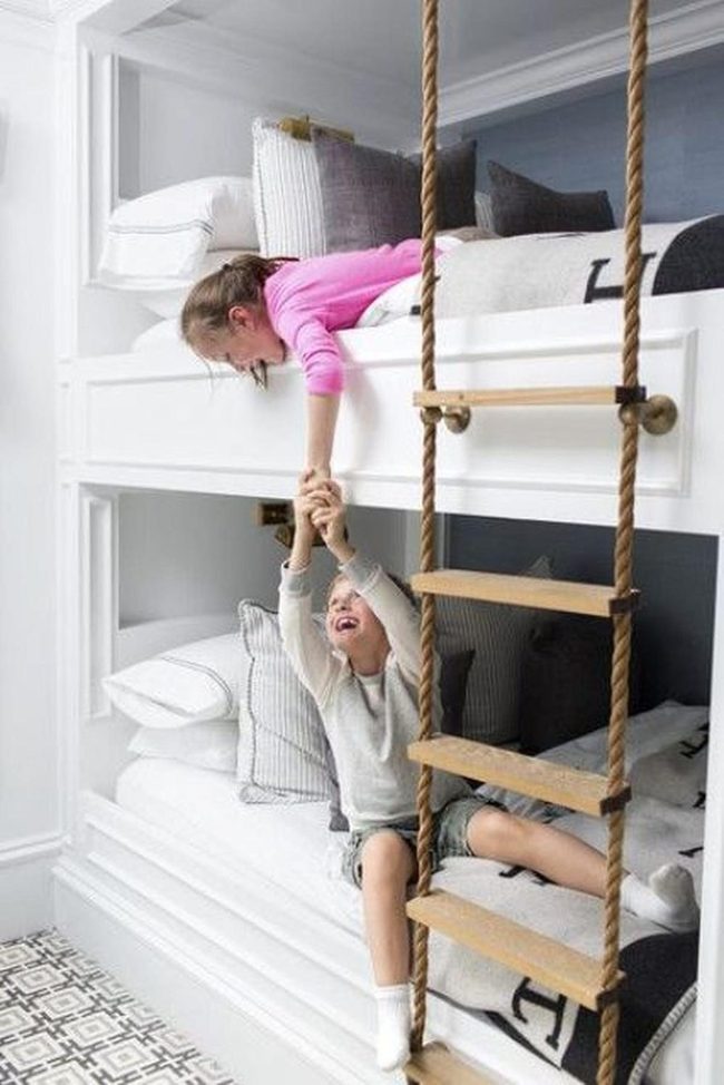 White Bunk Beds, Sunlit Simplicity