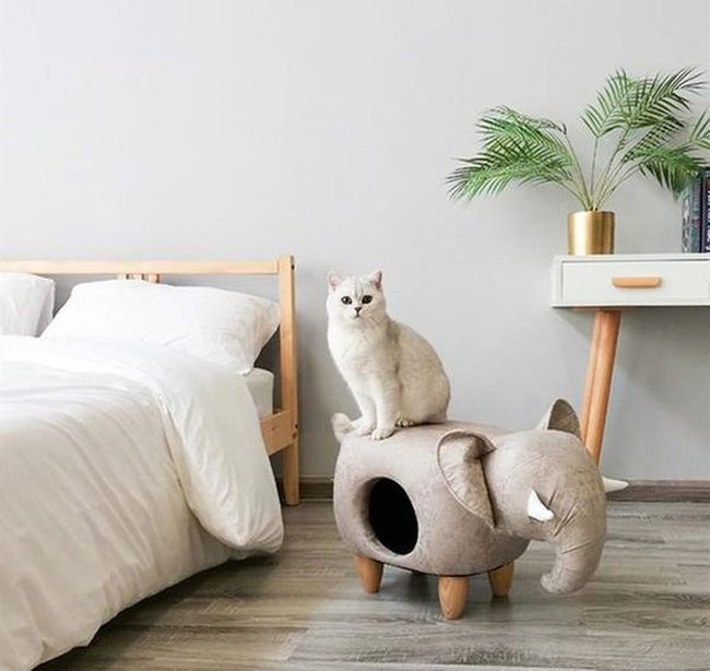 Gray Elephant Cat House