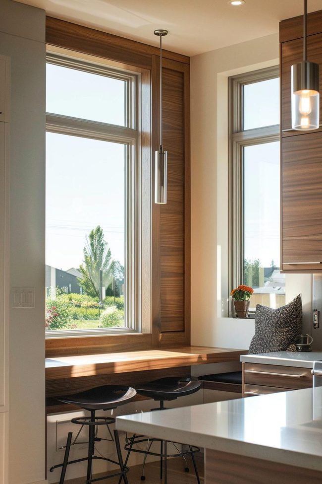 Glass Partition Breakfast Counter Nook