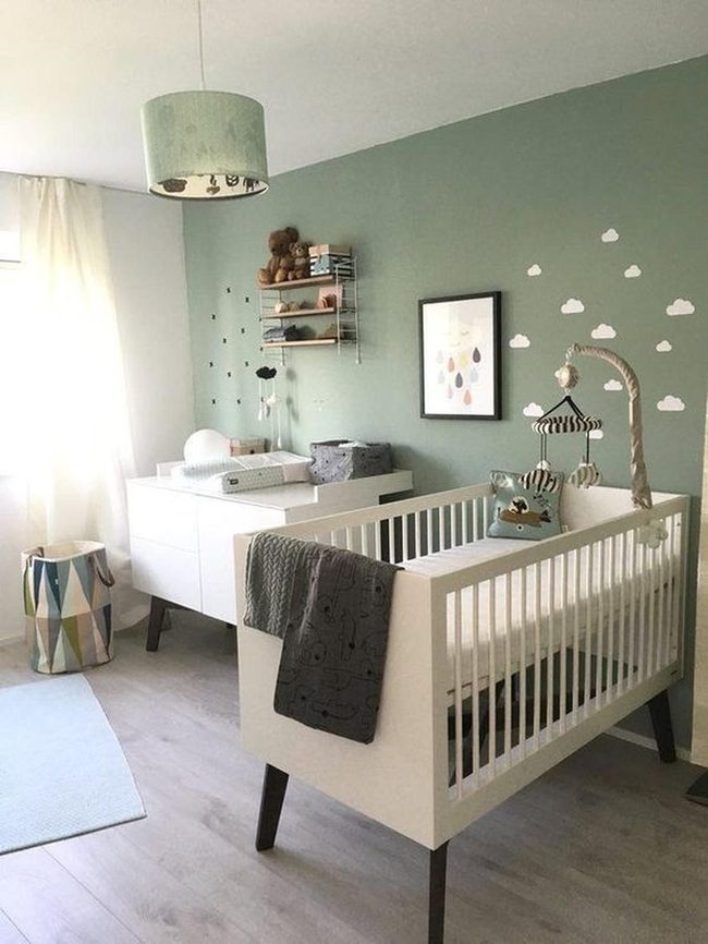 Soft Green Nursery, White Cloud Walls