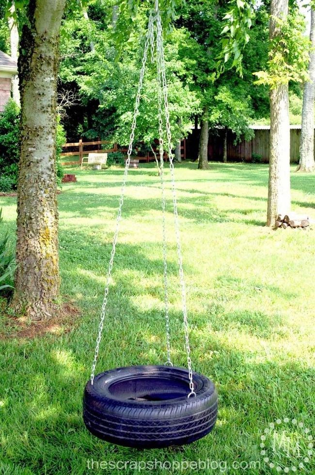 Backyard Tire Swing For Kids