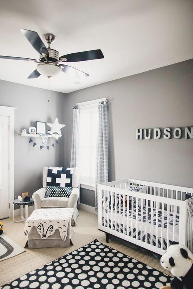 Monochrome Nursery With Polka Dots