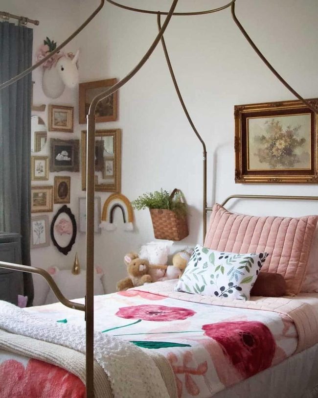 Mismatched Vintage Frames Wall