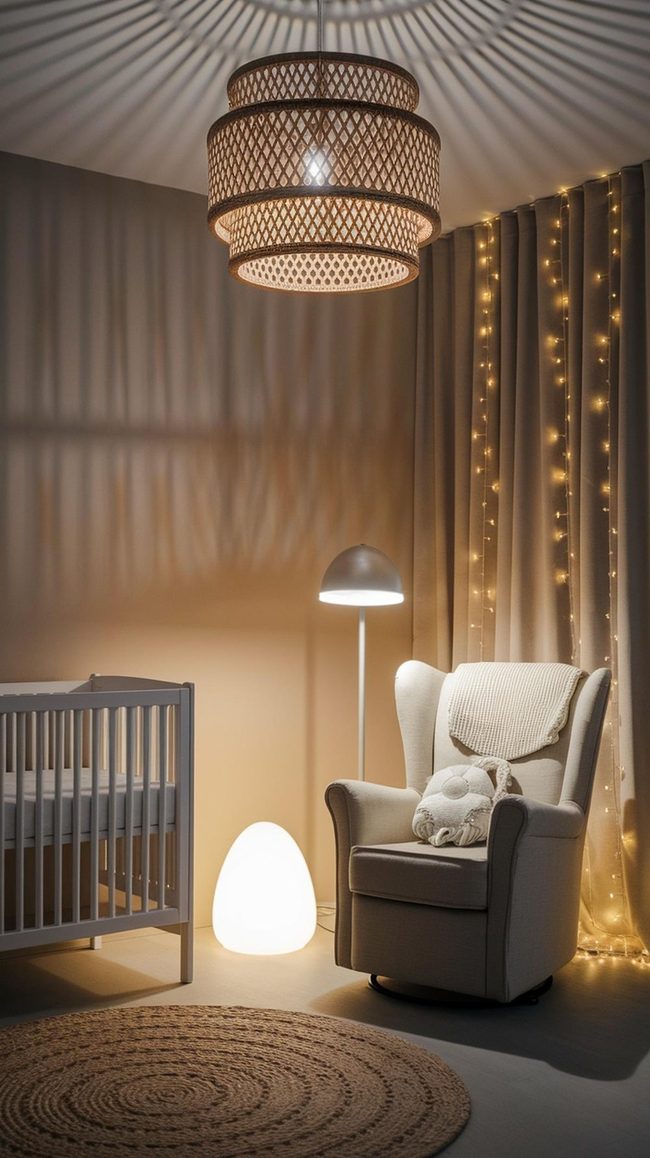 Rattan Chandelier Lifts Nursery Design