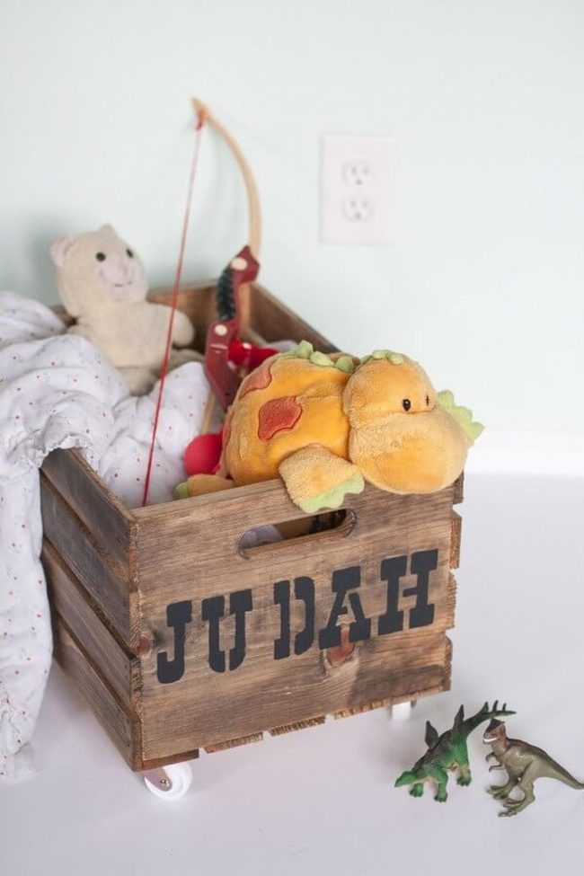 Personalized Wood Toy Storage