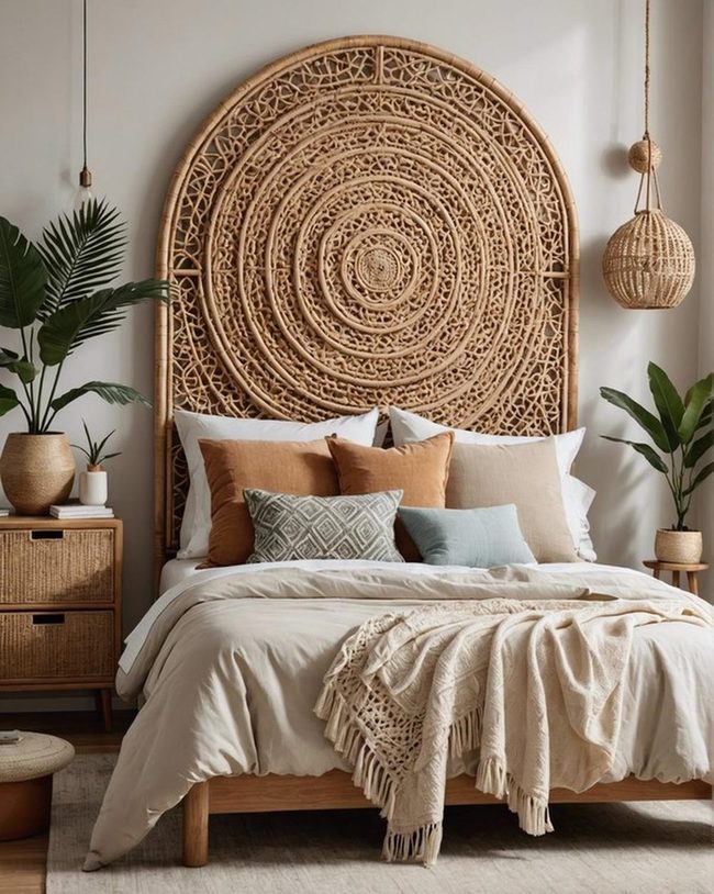 Natural Woven Rattan Headboard