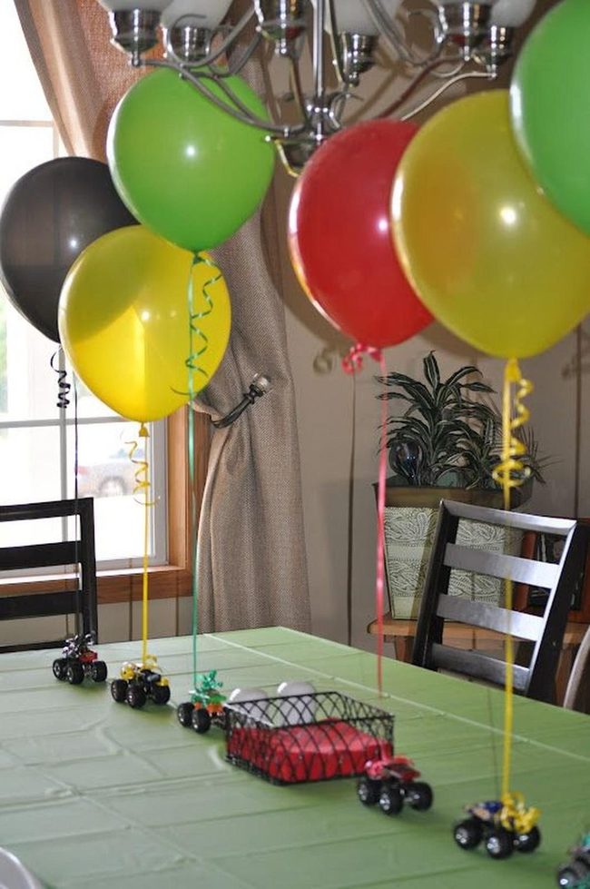 Balloon Celebration With Toy Trucks