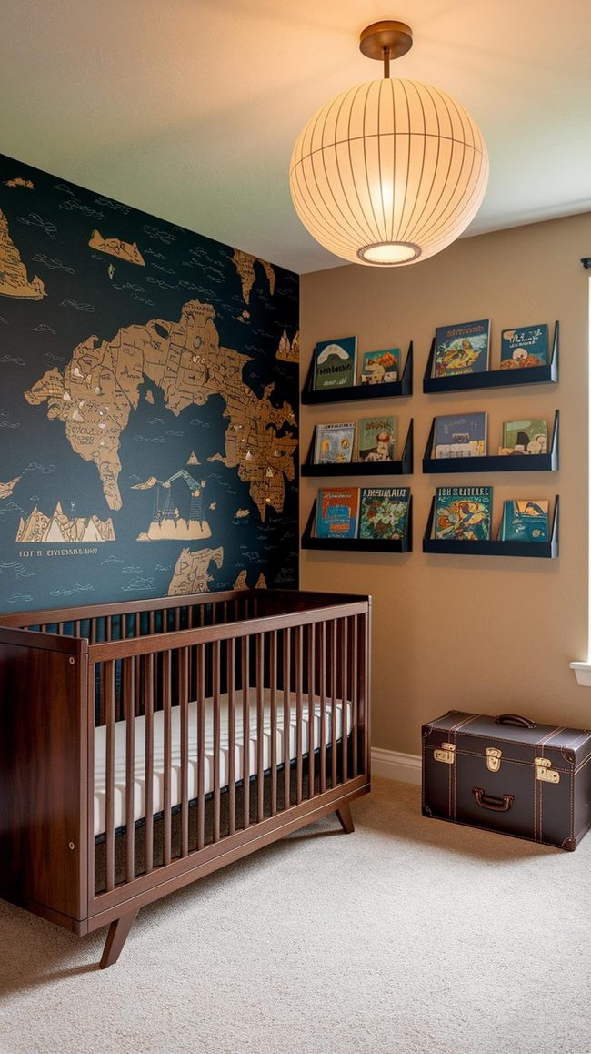Navy Walls, Globe Lighting, Adventure