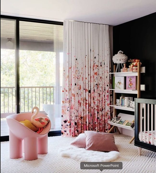 Black Walls Pink Nursery Contrast