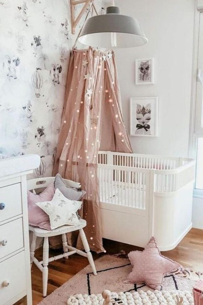 Pink And White Nursery Stars