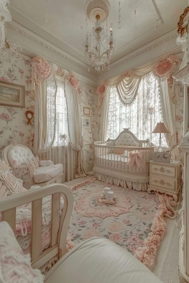 Crystal Chandelier Nursery Bliss