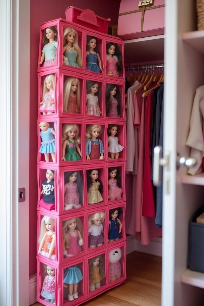 Transparent Pockets Store Barbie Dolls