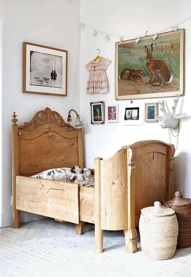 Hand-Carved Wood, White Walls