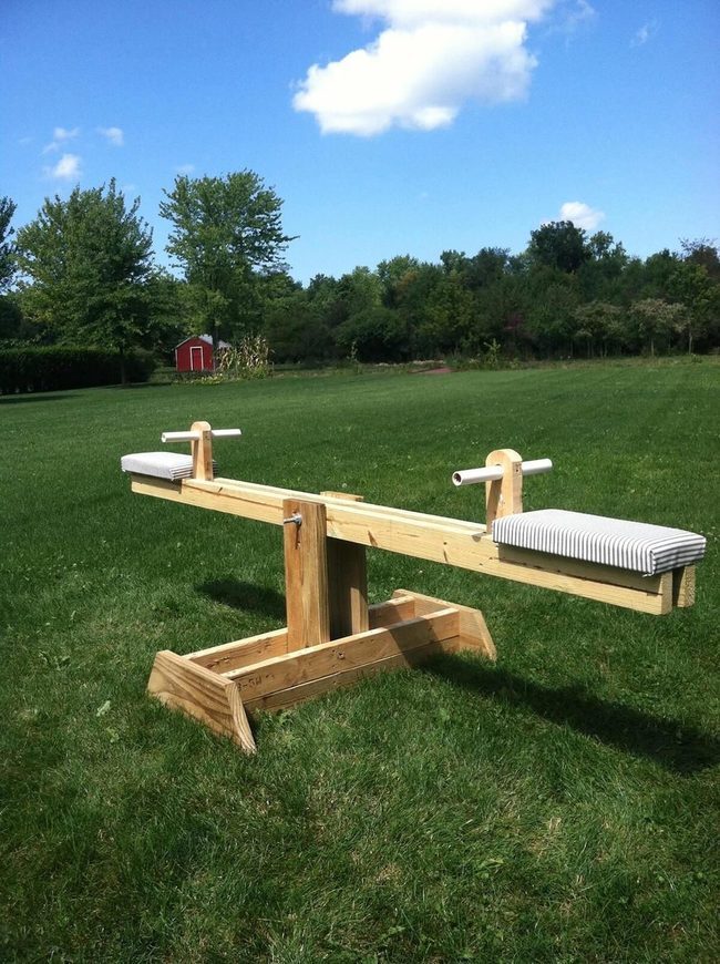 Cushioned Backyard Seesaw