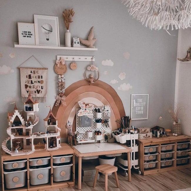 Pastel Rainbow Kids' Play Space