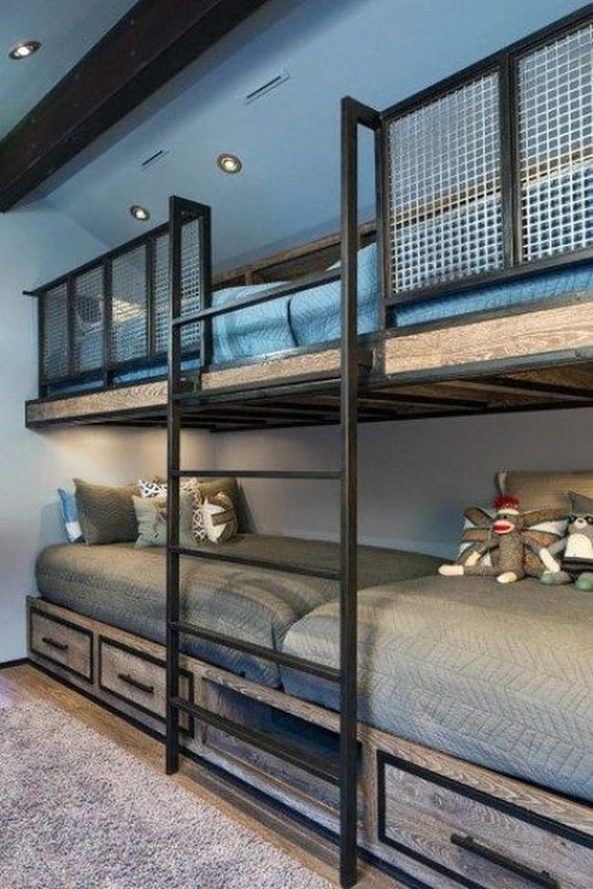 Black Metal Bunk Beds Gray