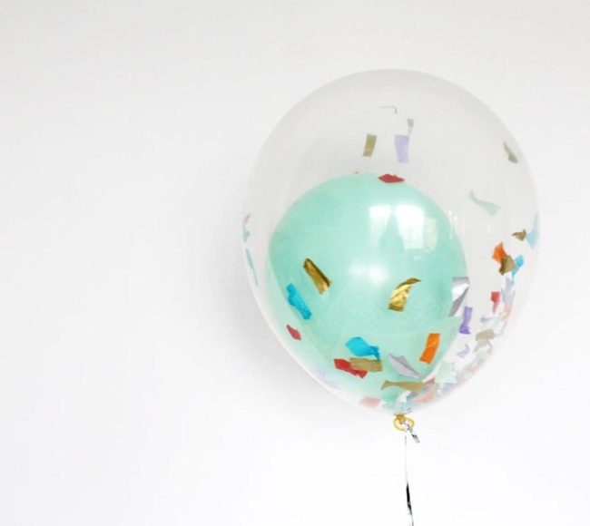 Confetti-Filled Transparent Spheres
