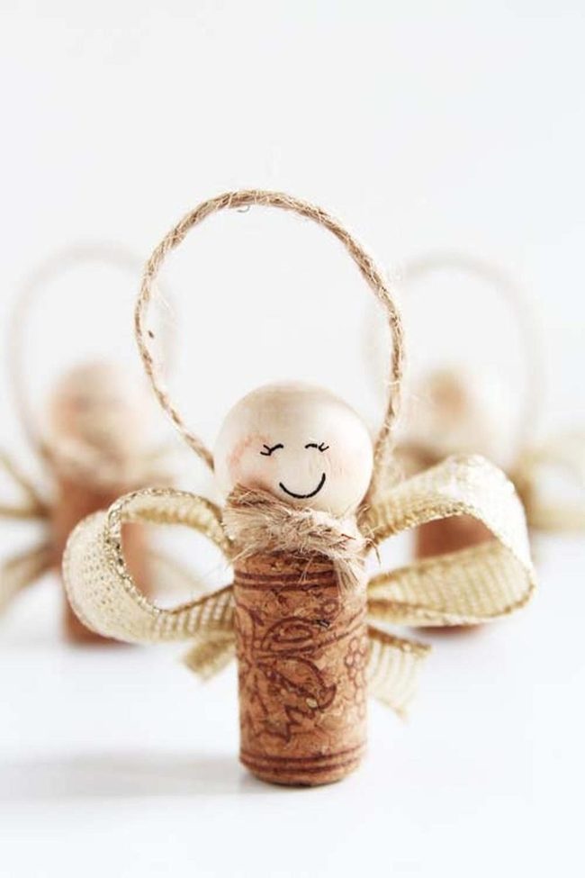 Cork Angel Wooden Ornament
