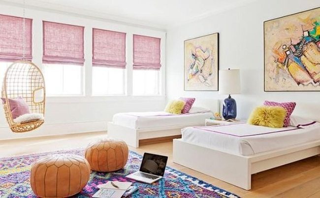 Multicolor Rug Sunny Bedroom