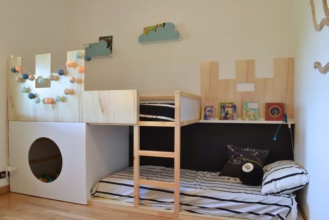 Castle Bunk Beds, Colorful Lights