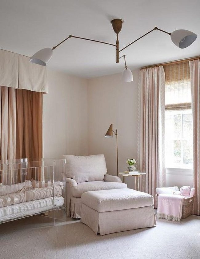Cream And Pink Nursery Lighting