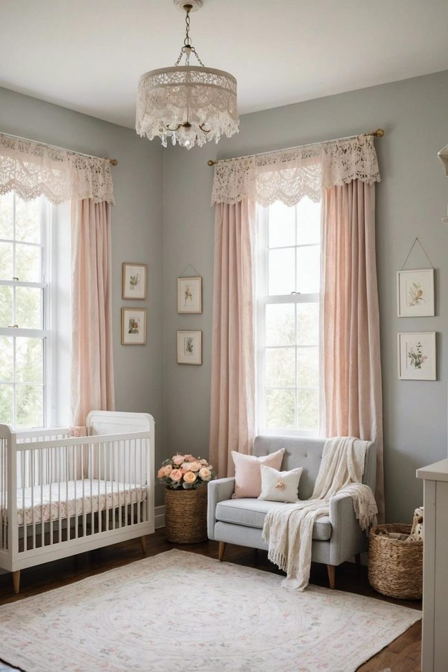 Gray and Blush Princess Nursery