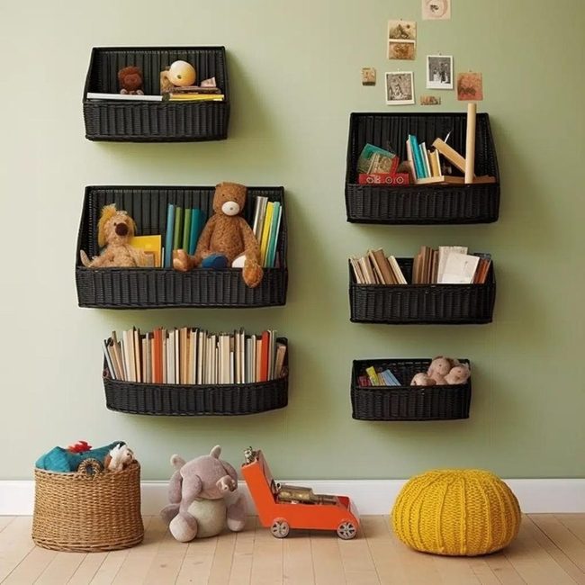 Wall-Mounted Baskets For Organization