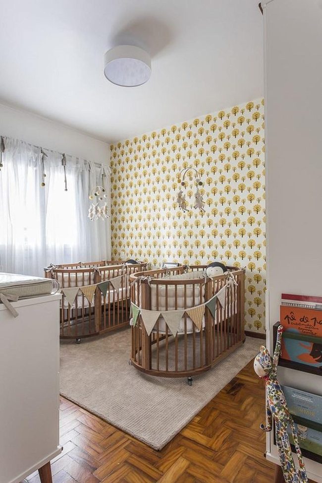 Wooden Cribs, Yellow Walls, Soft Play